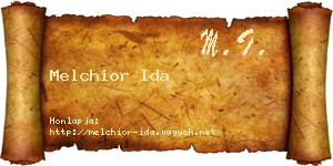 Melchior Ida névjegykártya